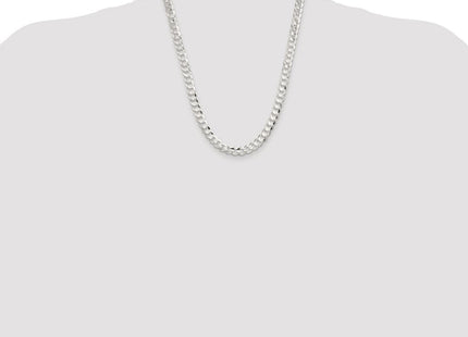 Sterling Silver Rhodium-plated Concave Beveled Curb Chain (Style QCBC200R-22)