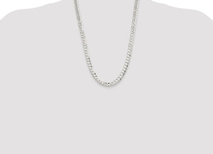 Sterling Silver Rhodium-plated Concave Beveled Curb Chain (Style QCBC200R-24)