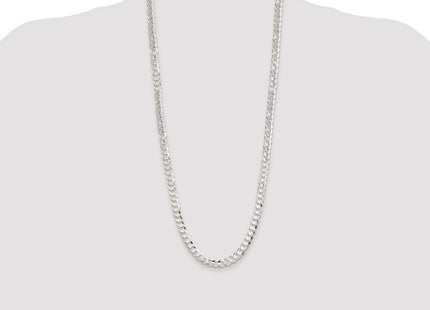 Sterling Silver Rhodium-plated Concave Beveled Curb Chain (Style QCBC200R-30)