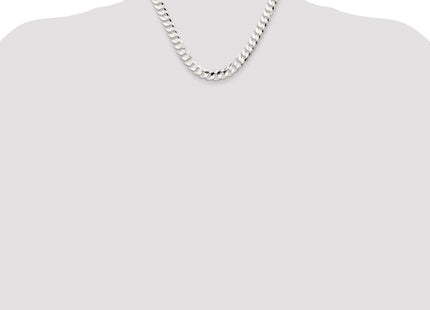Sterling Silver Concave Beveled Curb Chain (Style QCBC250-18)