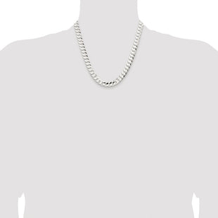 Sterling Silver Rhodium-plated Concave Beveled Curb Chain (Style QCBC250R-20)