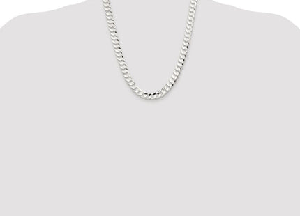 Sterling Silver Rhodium-plated Concave Beveled Curb Chain (Style QCBC250R-22)