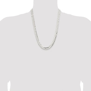 Sterling Silver Rhodium-plated Concave Beveled Curb Chain (Style QCBC250R-24)