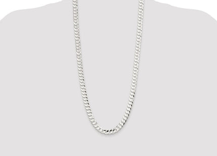 Sterling Silver Rhodium-plated Concave Beveled Curb Chain (Style QCBC250R-30)