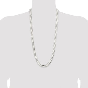 Sterling Silver Rhodium-plated Concave Beveled Curb Chain (Style QCBC250R-30)