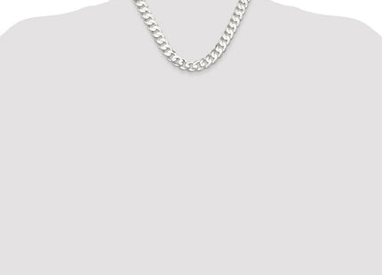 Sterling Silver Rhodium-plated Concave Beveled Curb Chain (Style QCBC300R-18)