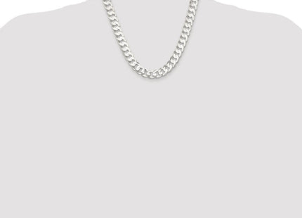 Sterling Silver Rhodium-plated Concave Beveled Curb Chain (Style QCBC300R-20)