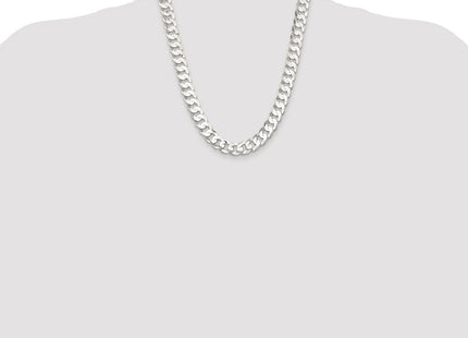Sterling Silver Rhodium-plated Concave Beveled Curb Chain (Style QCBC300R-22)