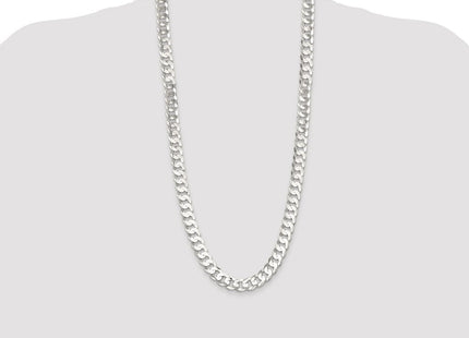 Sterling Silver Rhodium-plated Concave Beveled Curb Chain (Style QCBC300R-30)