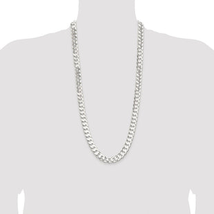 Sterling Silver Rhodium-plated Concave Beveled Curb Chain (Style QCBC300R-30)