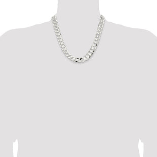 Sterling Silver Concave Beveled Curb Chain (Style QCBC350-20)
