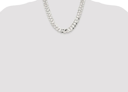 Sterling Silver Rhodium-plated Concave Beveled Curb Chain (Style QCBC350R-20)