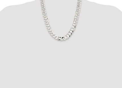 Sterling Silver Rhodium-plated Concave Beveled Curb Chain (Style QCBC350R-22)