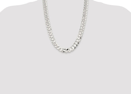 Sterling Silver Rhodium-plated Concave Beveled Curb Chain (Style QCBC350R-24)