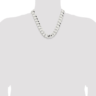 Sterling Silver Concave Beveled Curb Chain (Style QCBC400-20)