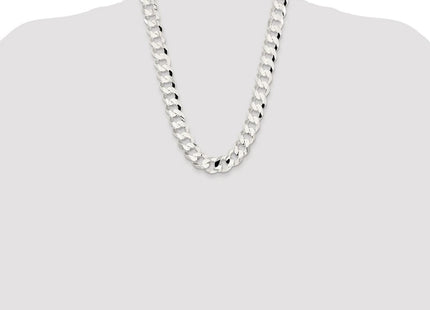 Sterling Silver Rhodium-plated Concave Beveled Curb Chain (Style QCBC400R-24)