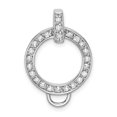 Sterling silver cubic zirconia circle pendant