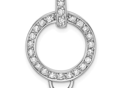 Amore La Vita Sterling Silver Rhodium-plated Polished CZ Open Circle Charm Holder Pendant
