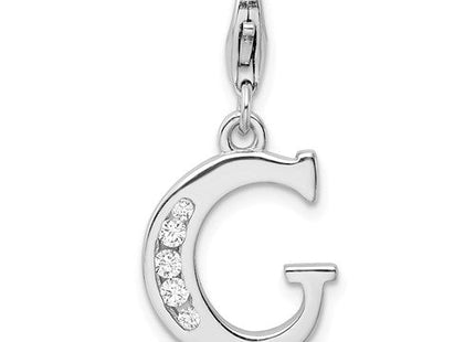 Sterling silver cubic zirconia letter G charm