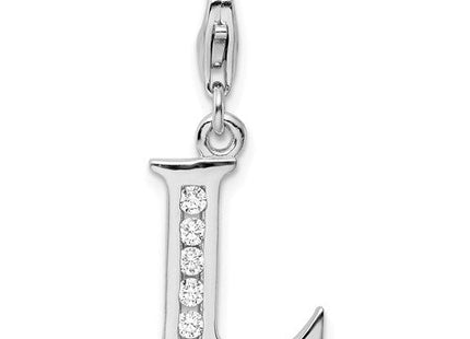 Sterling silver cubic zirconia letter L charm