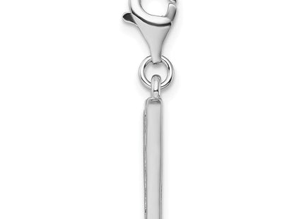 Amore La Vita Sterling Silver Rhodium-plated Polished CZ Letter V Initial Charm with Fancy Lobster Clasp (Style QCC104V)