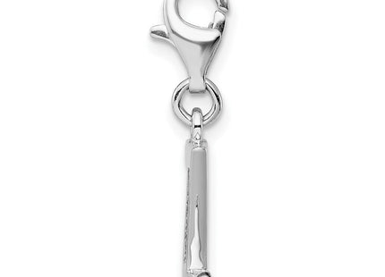 Amore La Vita Sterling Silver Rhodium-plated Polished CZ Letter Z Initial Charm with Fancy Lobster Clasp (Style QCC104Z)