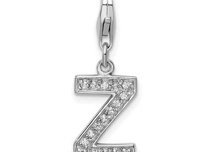 Sterling silver cubic zirconia letter Z charm