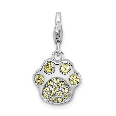 Sterling silver paw charm