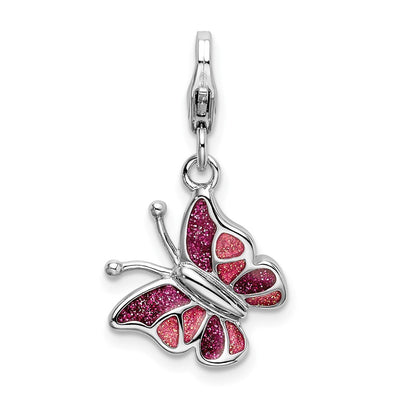 Sterling silver butterfly charm