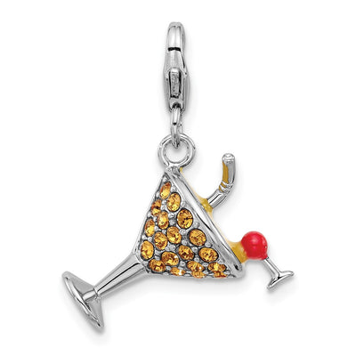 Sterling silver crystal charm
