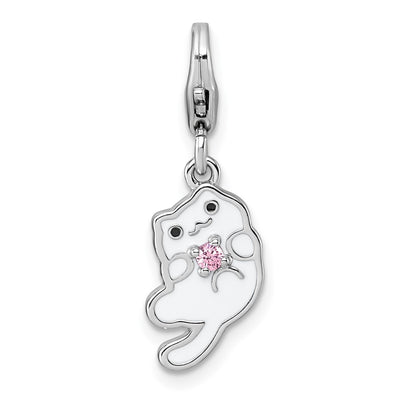 Sterling silver cubic zirconia charm