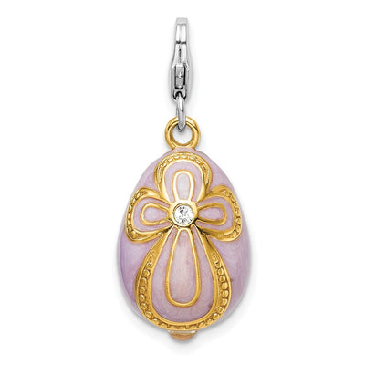 Sterling silver crystal cross charm
