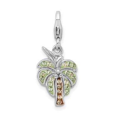 Sterling silver crystal tree charm