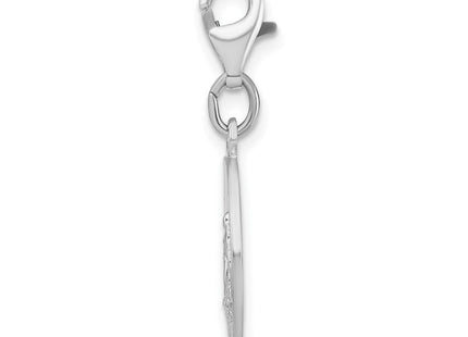 Amore La Vita Sterling Silver Rhodium-plated Polished Miraculous Medal Charm with Fancy Lobster Clasp (Style QCC495)