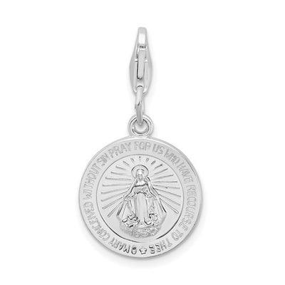 Sterling silver miraculous medal charm