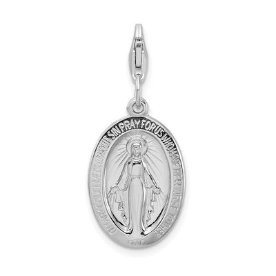 Sterling silver miraculous medal charm