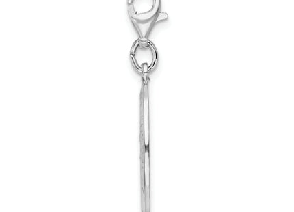 Amore La Vita Sterling Silver Rhodium-plated Polished Saint Christopher Medal Charm with Fancy Lobster Clasp, 41 x 13mm