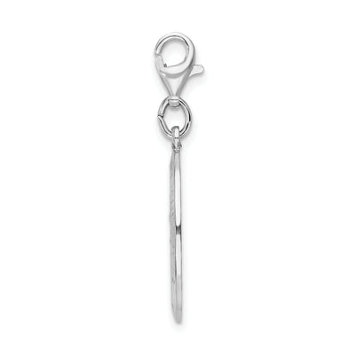 Amore La Vita Sterling Silver Rhodium-plated Polished Saint Christopher Medal Charm with Fancy Lobster Clasp, 41 x 13mm
