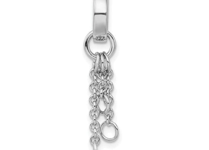 Amore La Vita Sterling Silver Rhodium-plated Polished Circle with Cable Chain Dangles Charm Carrier Pendant (Style QCC615)