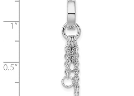 Amore La Vita Sterling Silver Rhodium-plated Polished Circle with Cable Chain Dangles Charm Carrier Pendant (Style QCC615)