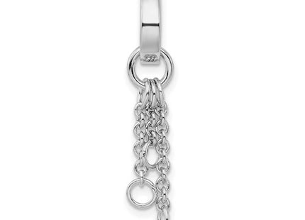 Amore La Vita Sterling Silver Rhodium-plated Polished Circle with Cable Chain Dangles Charm Carrier Pendant