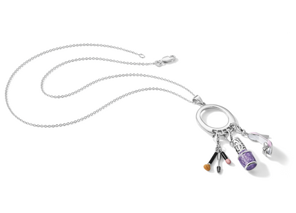 Amore La Vita Sterling Silver Rhodium-plated Polished Oval Shaped Charm Carrier Pendant