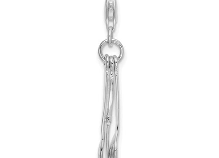 Amore La Vita Sterling Silver Rhodium-plated Polished 3-D Cutlery Charm with Fancy Lobster Clasp