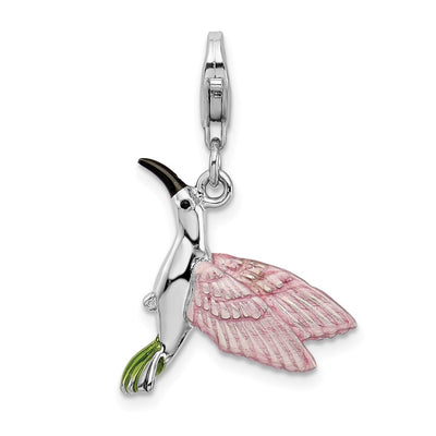 Sterling silver hummingbird charm
