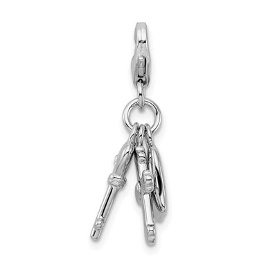 Sterling silver crystal cross charm