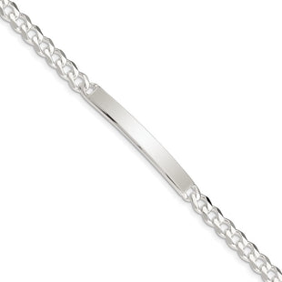 Sterling Silver Curb ID Bracelet (Style QCD150-7)