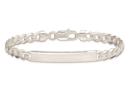 Sterling Silver Curb Link ID Bracelet (Style QCD180-8)