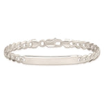 Sterling Silver Curb Link ID Bracelet, 8 x 6mm view