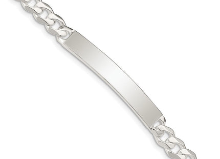 Sterling Silver Curb Link ID Bracelet (Style QCD180-8)