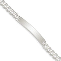 Sterling Silver Curb Link ID Bracelet, 8 x 6mm